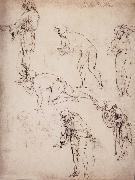LEONARDO da Vinci Six studies fur naked or clothed men Germany oil painting artist
